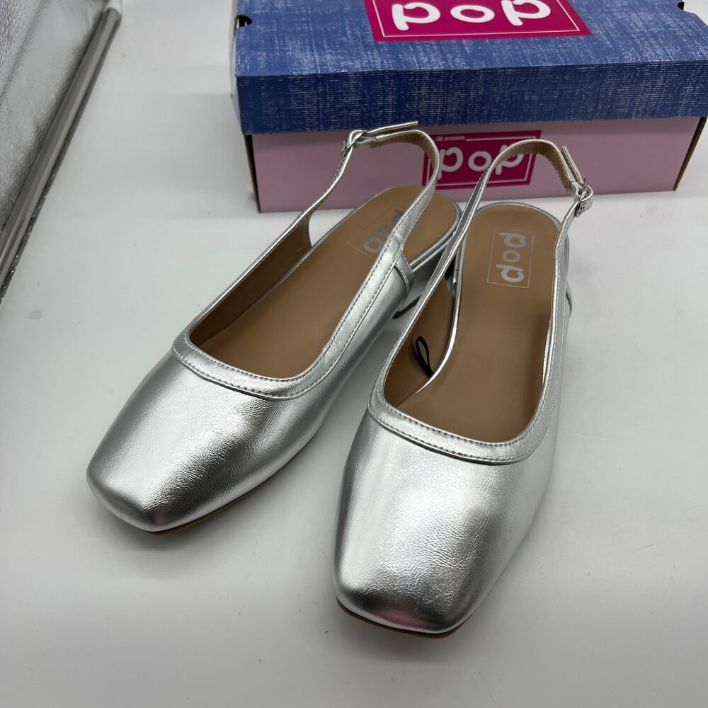 Pop Tameo Women's Casual Shoes Closed Toe Silver Size 10M - Picture 5 of 9